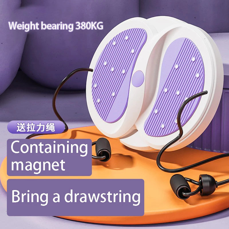 Rotating waist twisting disc fitness equipment for women's home fitness, slimming, stepping, silent with tension rope