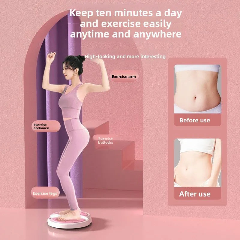 Rotating waist twisting disc fitness equipment for women's home fitness, slimming, stepping, silent with tension rope