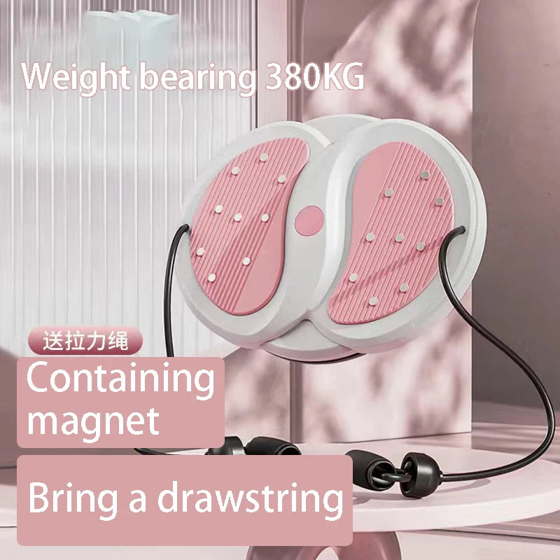 Rotating waist twisting disc fitness equipment for women's home fitness, slimming, stepping, silent with tension rope