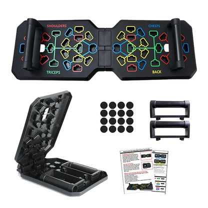 Portable Multifunctional Push-up Board Set With Handles Foldable Fitness Equipment For Chest Abdomen Arms And Back Training